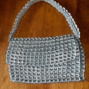Silver Pop-Tab Shoulder Bag with Braided Strap by Escama Studio